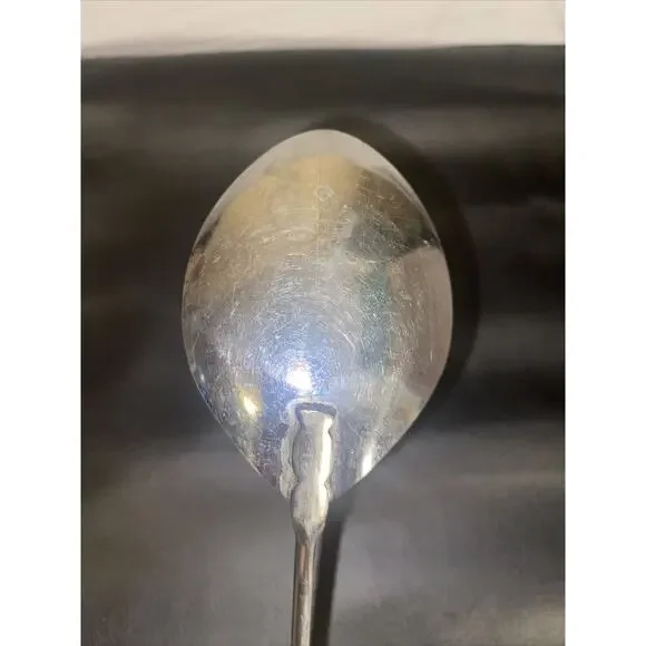 EKCO 11.5” Serving Spoon Stainless Steel Black plastic Handle USA Vintage - Picture 6 of 9